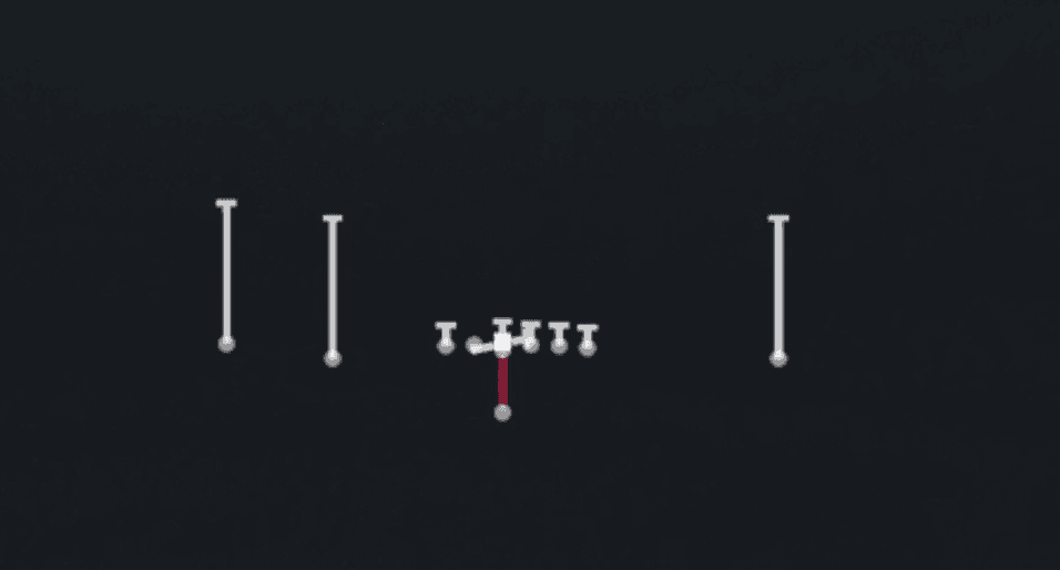 Play diagram for 0 1 Trap from Singleback Doubles in Madden 27