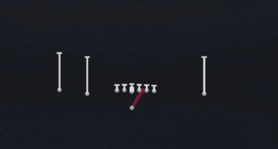 Play diagram for HB Slash from Singleback Doubles in Madden 27