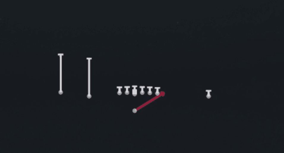 Play diagram for HB Stretch from Singleback Doubles in Madden 27