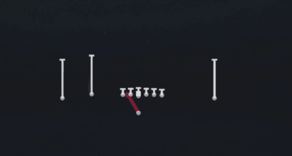 Play diagram for HB Blunt Dive from Singleback Doubles Flex in Madden 27