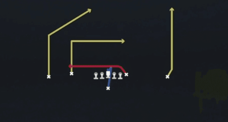 Play diagram for Y Shallow Cross from Singleback Doubles Flex in Madden 27