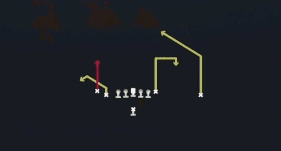 Play diagram for WR Option from Singleback Doubles North in Madden 27