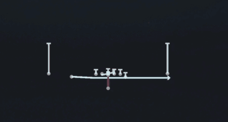 Play diagram for Jet HB Trap from Singleback Doubles Y Off in Madden 27