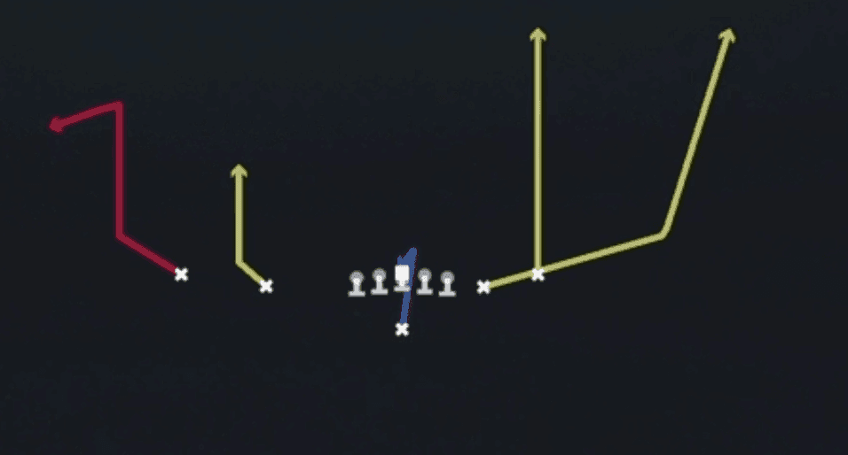 Play diagram for Switch X Comeback from Singleback Doubles Y-Slot Close in Madden 27