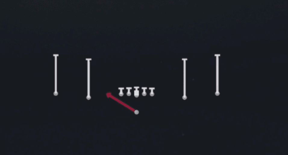 Play diagram for Wide Zone Wk from Singleback Spread in Madden 27