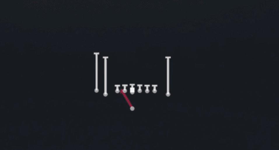 Play diagram for HB Inside Zone from Singleback Tight Doubles in Madden 27
