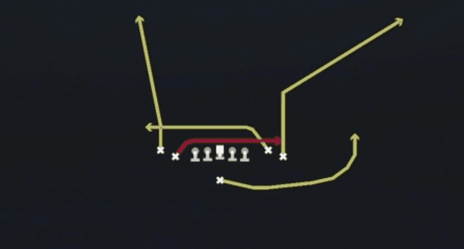 Play diagram for Mesh from Singleback Tight Flex in Madden 27