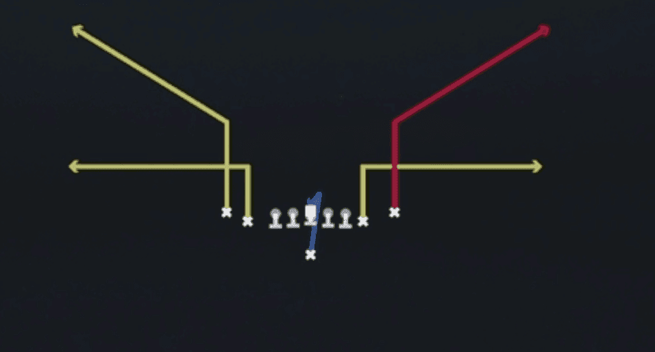 Play diagram for Bench Switch from Singleback Tight Y Off in Madden 27
