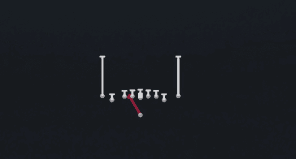 Play diagram for HB Zone Wk from Singleback Tight Y Off in Madden 27