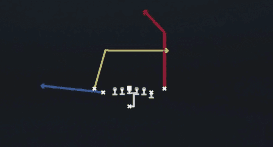 Play diagram for PA Post Dig from Singleback Tight Y Off in Madden 27