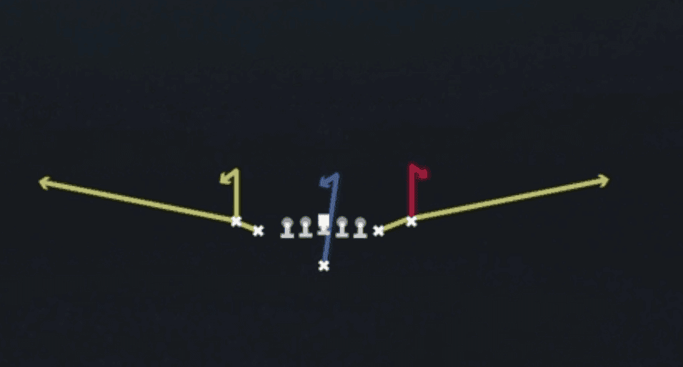 Play diagram for Stick from Singleback Tight Y Off in Madden 27