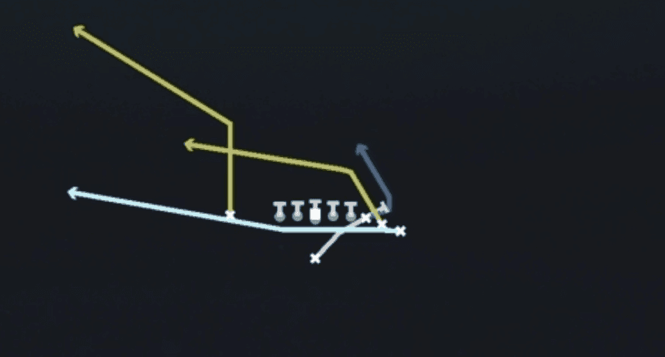 Play diagram for Mtn PA Z Slide from Singleback Toad X Nasty in Madden 27