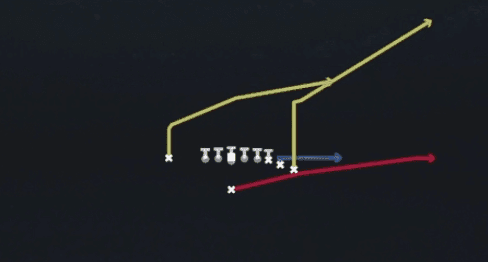 Play diagram for PA Sprint HB Flat from Singleback Toad X Nasty in Madden 27