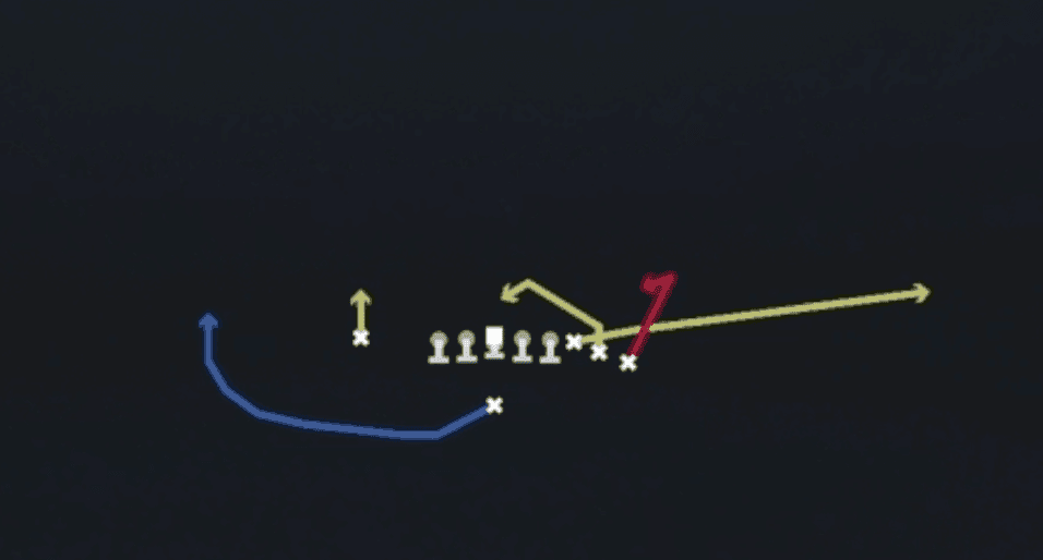 Play diagram for Spacing from Singleback Toad X Nasty in Madden 27