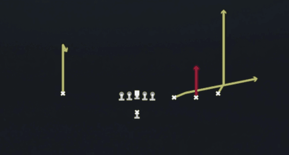Play diagram for 60 Go from Singleback Trips Open in Madden 27