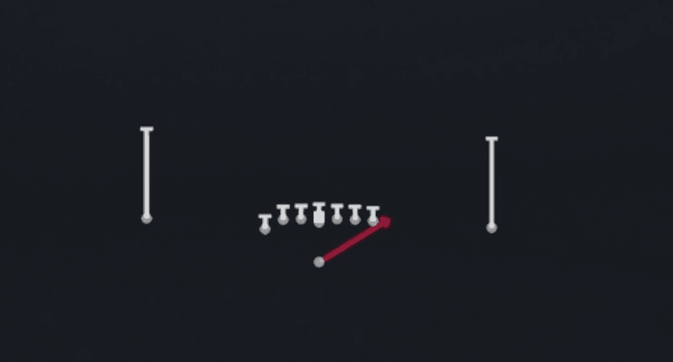 Play diagram for HB Stretch from Singleback U Off in Madden 27