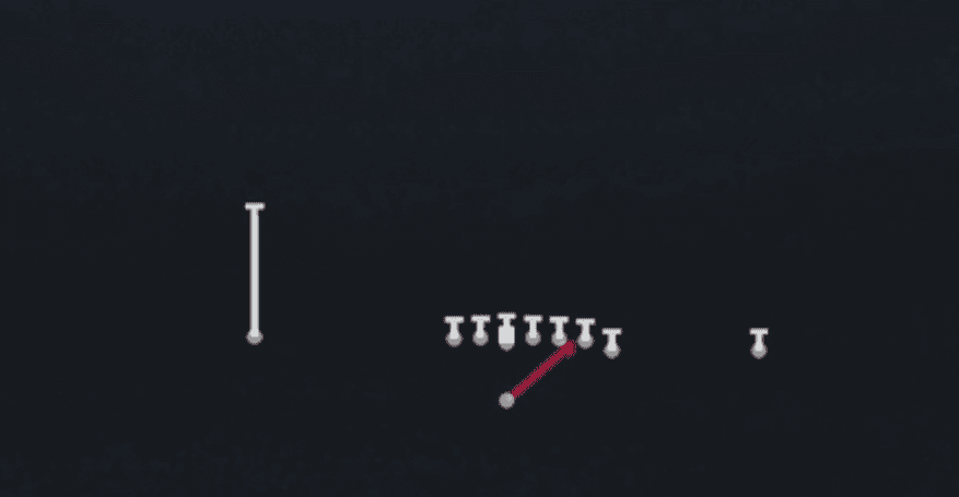 Play diagram for 26 Duo from Singleback Wing in Madden 27