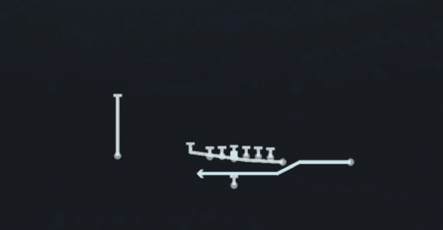 Play diagram for End Around Lead from Singleback Wing in Madden 27