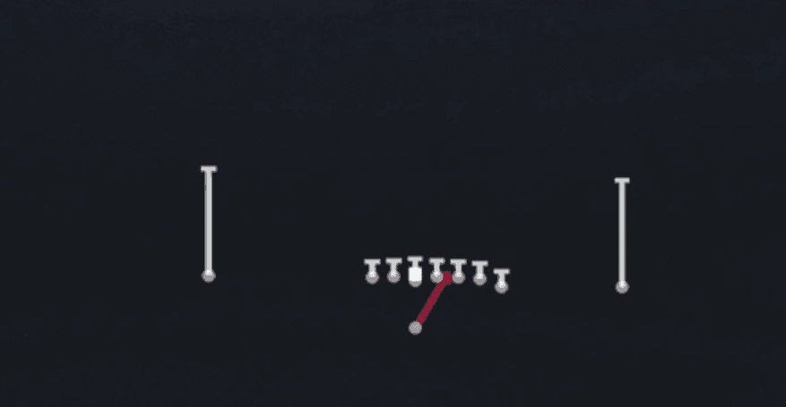 Play diagram for HB Smash from Singleback Wing in Madden 27