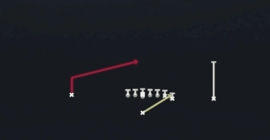 Play diagram for HB Stretch Alert Lookie from Singleback Wing in Madden 27