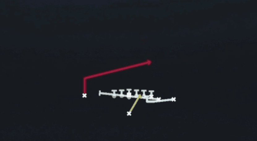 Play diagram for Mtn Zone Alert from Singleback Wing Close in Madden 27