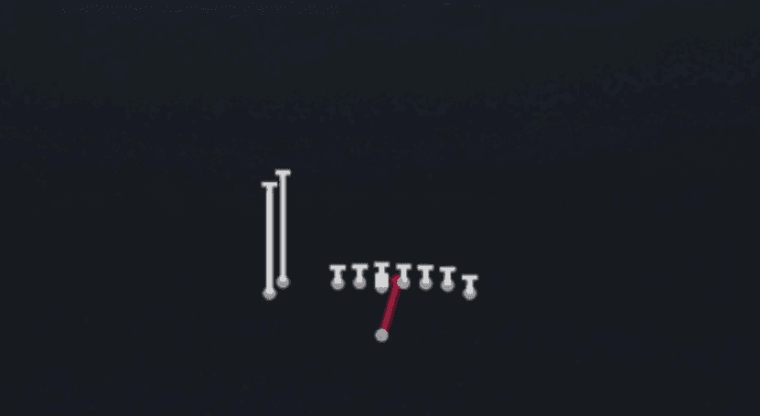 Play diagram for HB Dive from Singleback Wing Flex Close in Madden 27