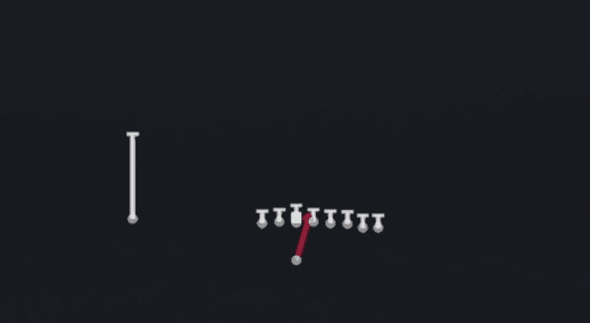 Play diagram for HB Dive from Singleback Wing Pair in Madden 27