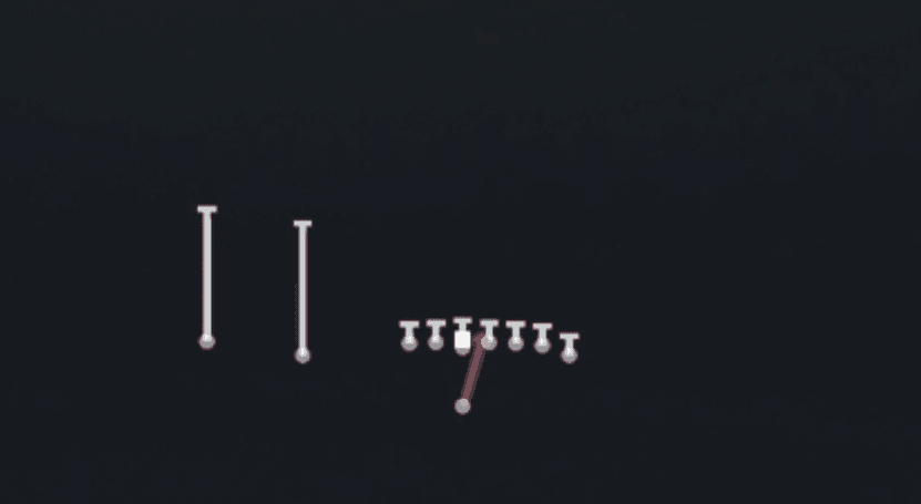 Play diagram for HB Dive from Singleback Wing Slot in Madden 27