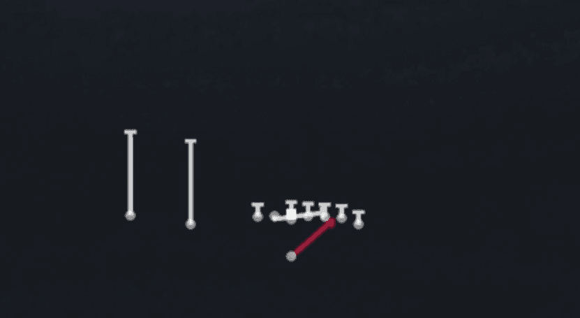 Play diagram for HB Power from Singleback Wing Slot in Madden 27