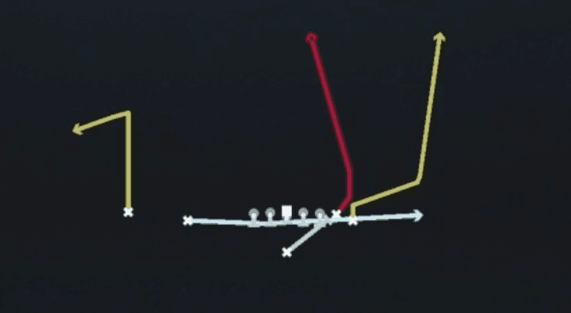 Play diagram for Jet PA Power from Singleback Wing Slot in Madden 27