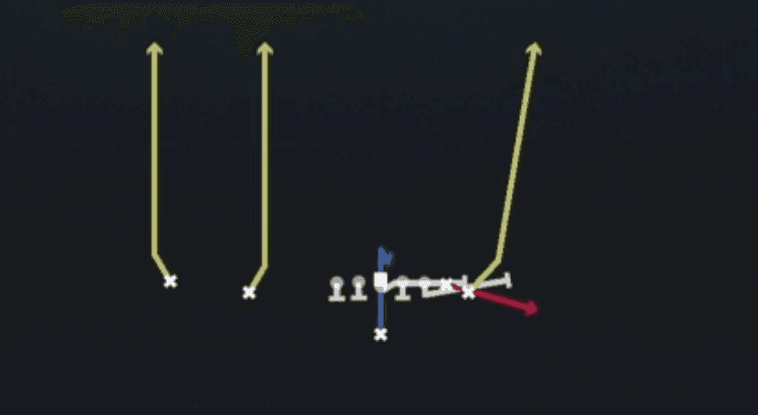 Play diagram for PA Y Screen from Singleback Wing Slot in Madden 27