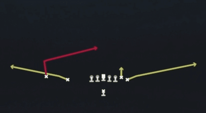 Play diagram for Quick Slant from Singleback Wing Slot in Madden 27