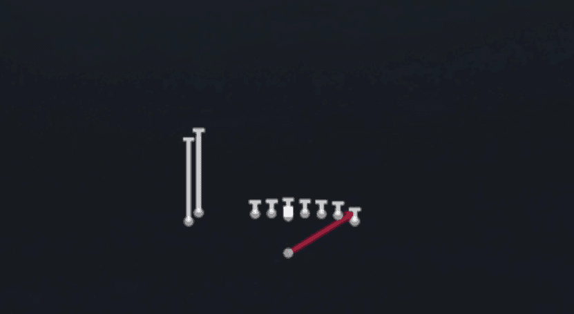 Play diagram for HB Stretch from Singleback Wing Stack in Madden 27