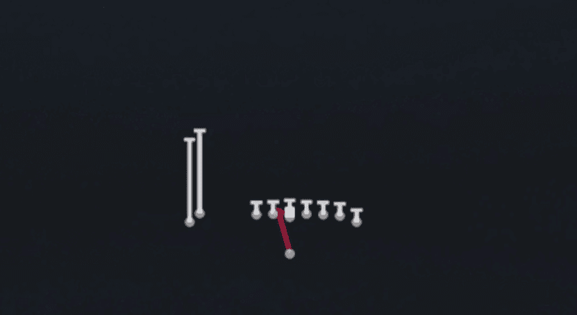 Play diagram for HB Zone Wk from Singleback Wing Stack in Madden 27