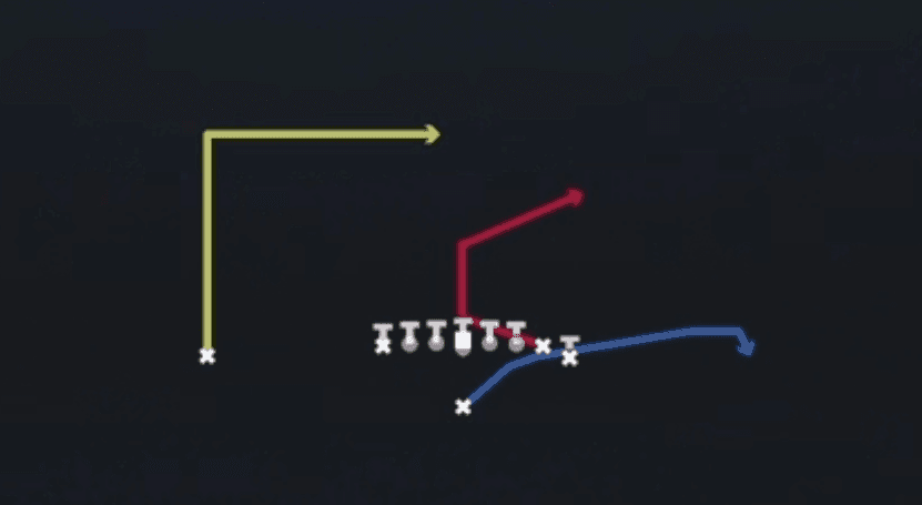 Play diagram for PA Y Throwback from Singleback Wing Tight in Madden 27