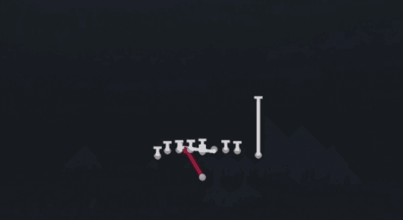 Play diagram for HB Power from Singleback Wing Tight Left in Madden 27