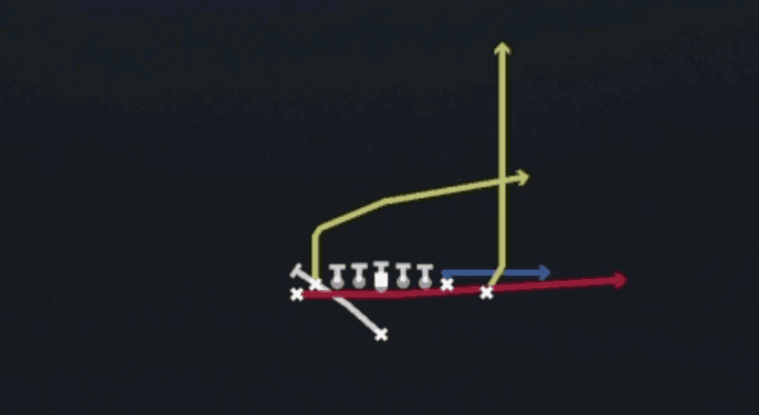 Play diagram for PA Boot Slide from Singleback Wing Tight Left in Madden 27