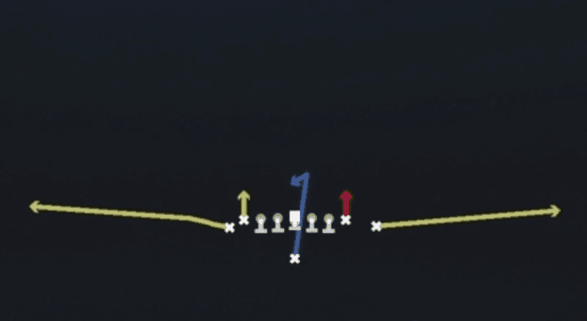 Play diagram for Stick from Singleback Wing Tight Left in Madden 27