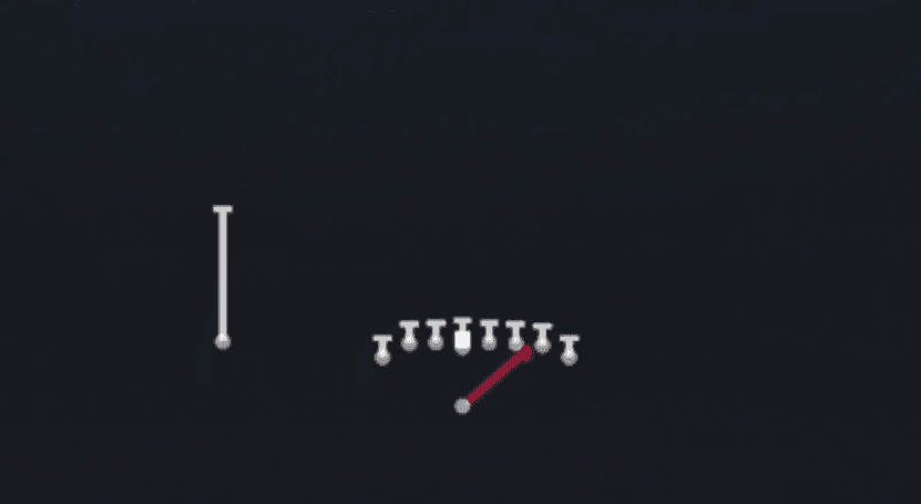 Play diagram for 26 Duo from Singleback Wing Tight U in Madden 27