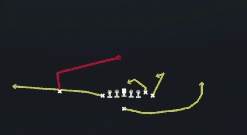 Play diagram for Dragon Spacing from Singleback Wing Tight U in Madden 27