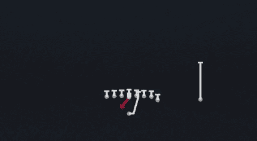 Play diagram for Fake HB Zone QB Boot Lt from Singleback Wing Tight Z in Madden 27