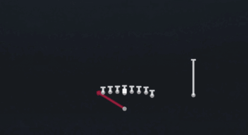Play diagram for Wide Zone Wk from Singleback Wing Tight Z in Madden 27