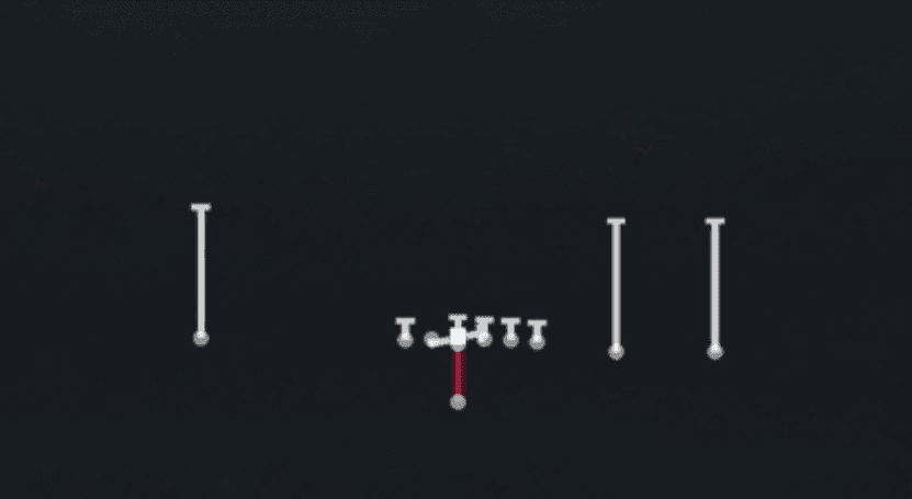 Play diagram for 0 1 Trap from Singleback Y Trips in Madden 27