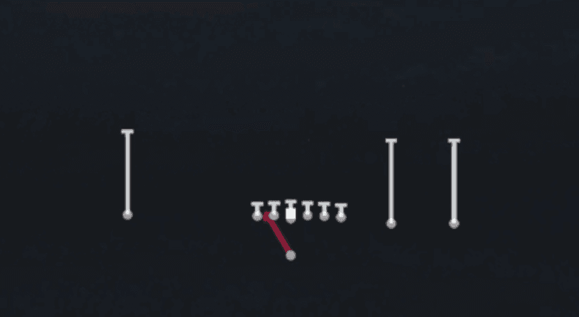Play diagram for HB Blunt Dive from Singleback Y Trips in Madden 27