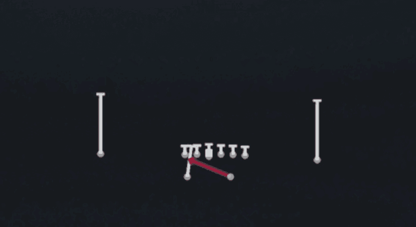 Play diagram for FB Belly from Split Backs Pro in Madden 27