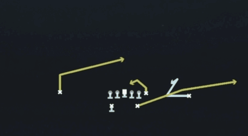 Play diagram for Spacing from Split Backs Pro in Madden 27