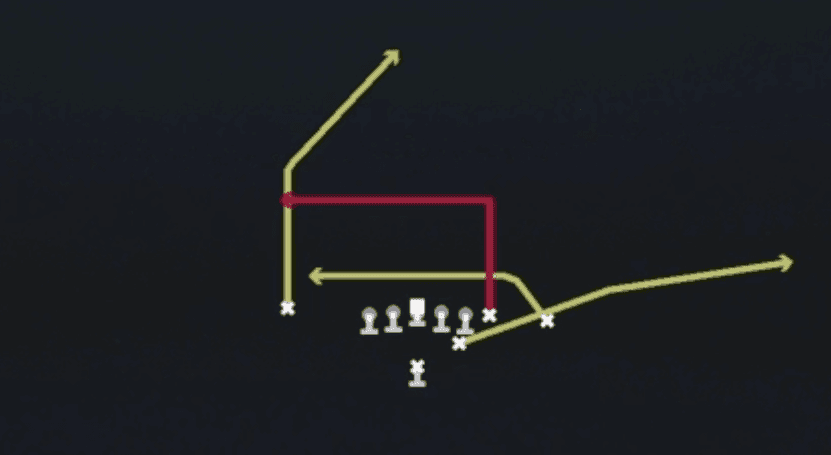 Play diagram for FL Drive from Strong I Close in Madden 27