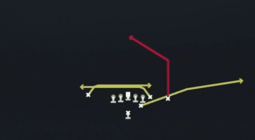 Play diagram for Mesh Post from Strong I Close in Madden 27