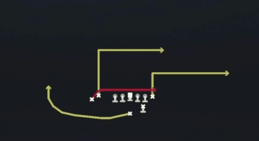 Play diagram for Drive from Strong I Close Flex in Madden 27