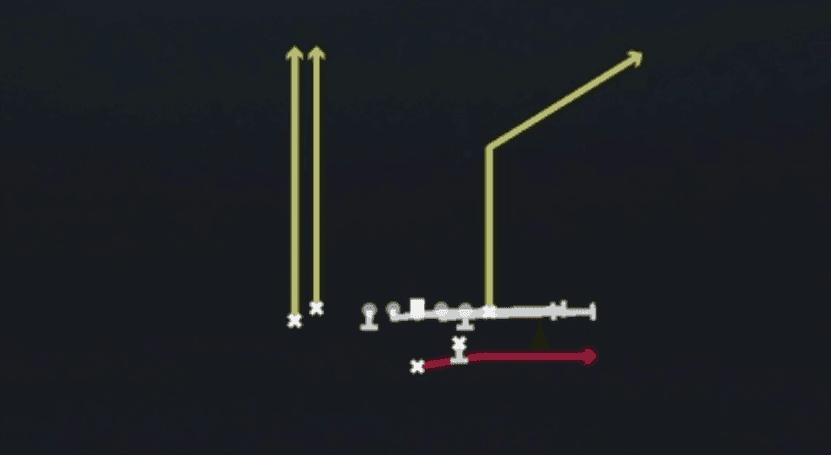 Play diagram for HB Slip Screen from Strong I Close Flex in Madden 27